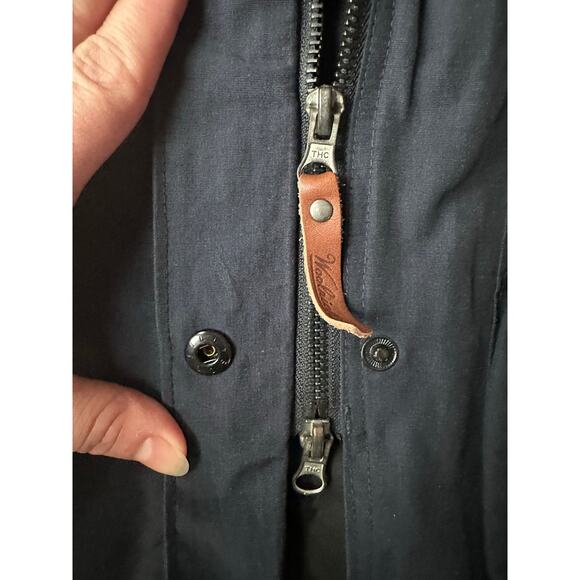 Woolrich Women's Navy Blue Lined Fall Raincoat Plaid Flannel Lining Small Petite - Picture 6 of 13